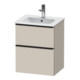 Duravit Meuble sous lavabo D-Neo 51x40,2cm, 1 porte, 1 tiroir, bois, noir/taupe mat-1
