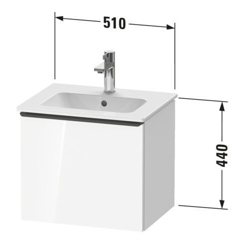 Duravit Meuble sous lavabo D-Neo 51x40,2x44 cm, 1 tiroir, wd, laqué or/ma basalte
