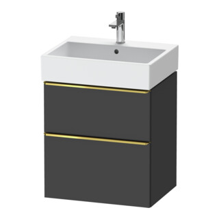 Duravit Meuble sous-lavabo D-Neo 58,4x44,2 cm, gris mat, 1 porte, 1 tiroir