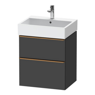 Duravit Meuble sous-lavabo D-Neo 58,4x44,2 cm, gris mat, 1 porte, 1 tiroir