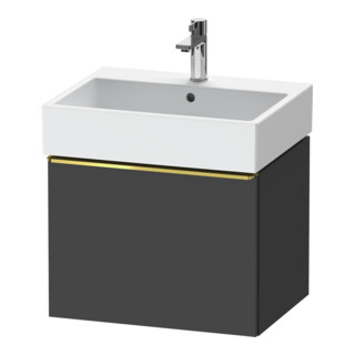 Duravit Meuble sous lavabo D-Neo 58,4x44,2 cm, gris mat, 1 tiroir, suspendu