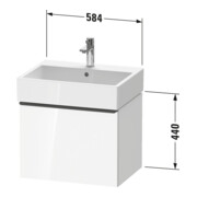 Duravit Meuble sous lavabo D-Neo 58,4x44,2 cm, marron/gris, 1 tiroir, suspendu-5