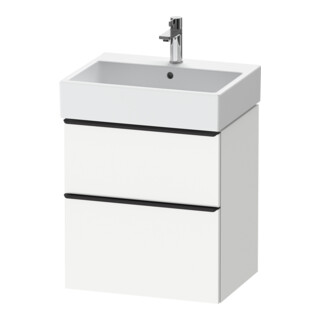 Duravit Meuble sous-lavabo D-Neo 58,4x44,2 cm, noir/blanc, 1 tiroir, 1 coulissant