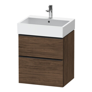 Duravit Meuble sous lavabo D-Neo 58,4x44,2 cm, noir/noisette, 1 porte, 1 tiroir