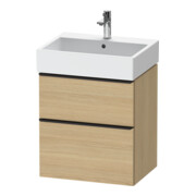 Duravit Meuble sous-lavabo D-Neo 58,4x44,2 cm, noir/œuf N, 1 tiroir, 1 coulissant-1