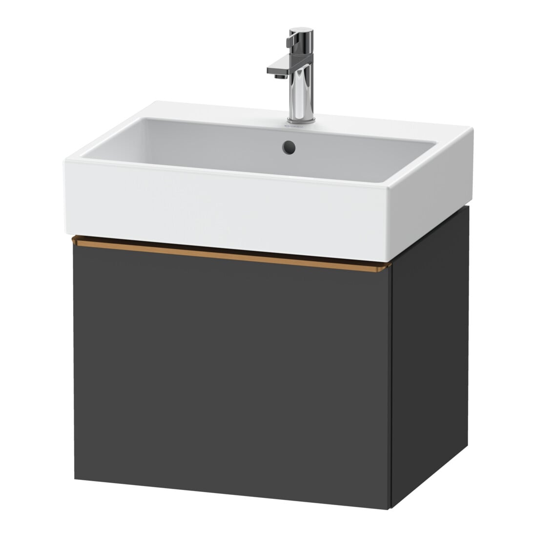 Duravit Meuble sous-lavabo D-Neo 58,4x44,2cm, gris mat, 1 tiroir, suspendu
