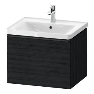 Duravit Meuble sous-lavabo D-Neo 58,4x45,2x44 cm, 1 tiroir, blanc mat/noir œuf mat