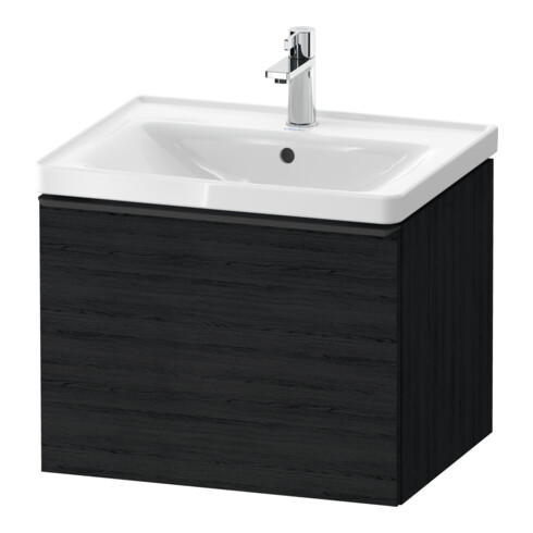 Duravit Meuble sous-lavabo D-Neo 58,4x45,2x44 cm, 1 tiroir, blanc mat/noir œuf mat