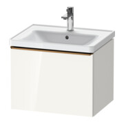 Duravit Meuble sous-lavabo D-Neo 58,4x45,2x44 cm, 1 tiroir, wd, bronze brillant/blanc hgl