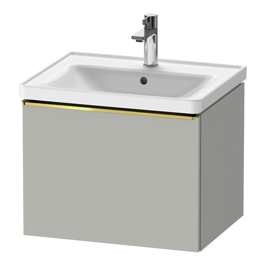 Duravit Meuble sous-lavabo D-Neo 58,4x45,2x44 cm, 1 tiroir, wd, doré poli/gris mat