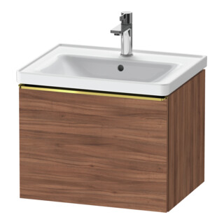 Duravit Meuble sous lavabo D-Neo 58,4x45,2x44 cm, 1 tiroir, wd, g pol/Noyer Nat
