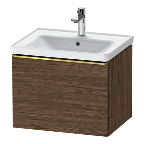 Duravit Meuble sous-lavabo D-Neo 58,4x45,2x44 cm, 1 tiroir, wd, gris poli/Nu foncé