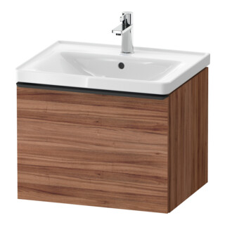 Duravit Meuble sous lavabo D-Neo 58,4x45,2x44 cm, 1 tiroir, wd, noir/noisette naturelle