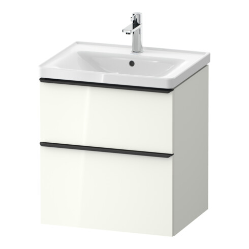 Duravit Meuble sous-lavabo D-Neo 58,4x45,2x62,5 cm, 1 porte, noir/blanc brillant
