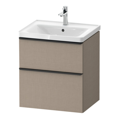 Duravit Meuble sous lavabo D-Neo 58,4x45,2x62,5 cm, 1 porte, noir/lin