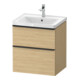 Duravit Meuble sous lavabo D-Neo 58,4x45,2x62,5 cm, 1 porte, noir/Oeuf Nat-1