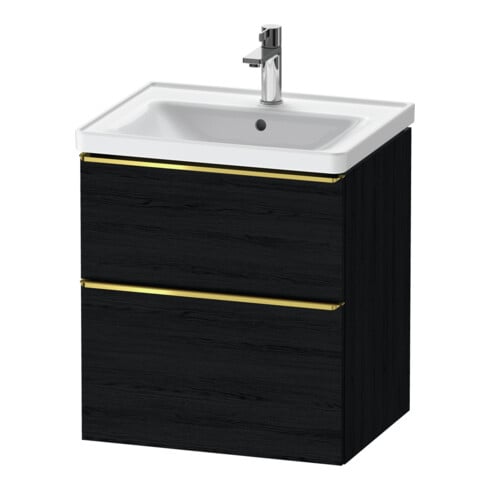 Duravit Meuble sous-lavabo D-Neo 58,4x45,2x62,5cm, 1 porte, chêne noir pol.