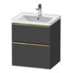 Duravit Meuble sous lavabo D-Neo 58,4x45,2x62,5cm, 1 porte, gris pâle/gris mat-1