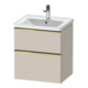 Duravit Meuble sous lavabo D-Neo 58,4x45,2x62,5cm, 1 porte, gris poli/Taupe mat-1