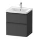 Duravit Meuble sous lavabo D-Neo 58,4x45,2x62,5cm, 1 porte, noir/Grap ma-1