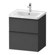Duravit Meuble sous lavabo D-Neo 58,4x45,2x62,5cm, 1 porte, noir/Grap ma