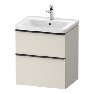 Duravit Meuble sous lavabo D-Neo 58,4x45,2x62,5cm, 1 porte, noir/taupe mat