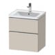 Duravit Meuble sous lavabo D-Neo 58,4x45,2x62,5cm, 1 tiroir, chr/taupe mat-1
