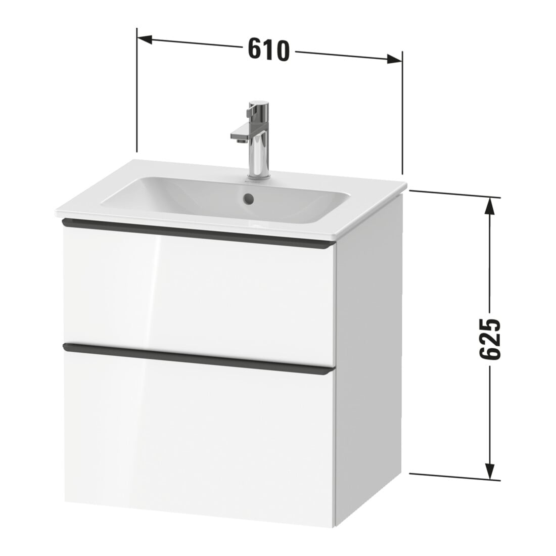 Duravit Meuble sous-lavabo D-Neo 61x46,2 cm, b chêne/Nu N, 1 porte, 1 tiroir