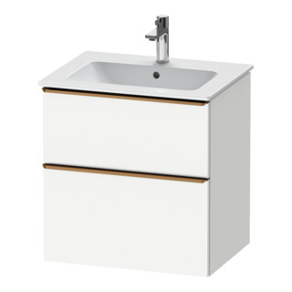 Duravit Meuble sous lavabo D-Neo 61x46,2 cm, blanc brillant, 1 tiroir, 1 coulissant