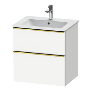 Duravit Meuble sous-lavabo D-Neo 61x46,2 cm, blanc poli, 1 tiroir, 1 coulissant