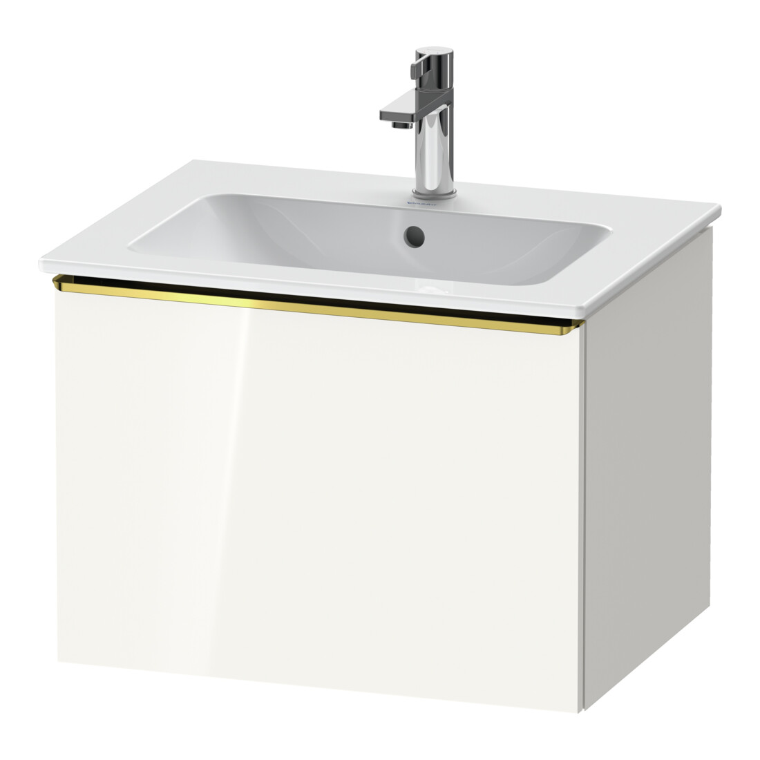 Duravit Meuble sous-lavabo D-Neo 61x46,2 cm, blanc poli/haut brillant, 1 tiroir, suspendu