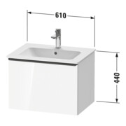 Duravit Meuble sous-lavabo D-Neo 61x46,2 cm, ch/Bas ma, 1 tiroir, suspendu-4