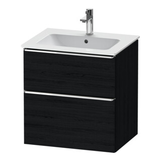 Duravit Meuble sous-lavabo D-Neo 61x46,2 cm, ch/noir mat, 1 tiroir, 1 coulissant