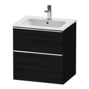 Duravit Meuble sous-lavabo D-Neo 61x46,2 cm, ch/noir mat, 1 tiroir, 1 coulissant