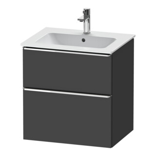 Duravit Meuble sous-lavabo D-Neo 61x46,2 cm, chr/gris m, 1 tiroir, 1 coulissant