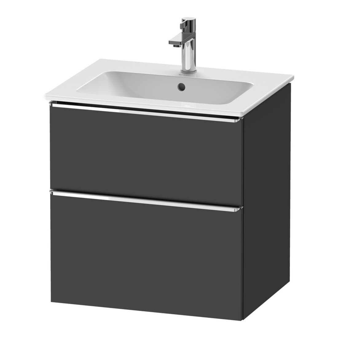 Duravit Meuble sous-lavabo D-Neo 61x46,2 cm, chr/gris m, 1 tiroir, 1 coulissant