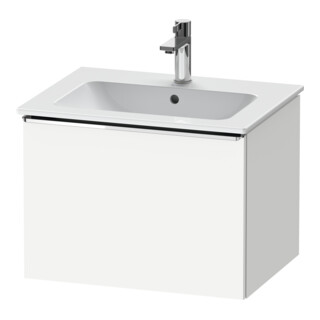 Duravit Meuble sous-lavabo D-Neo 61x46,2 cm, chrome/blanc, 1 tiroir, suspendu