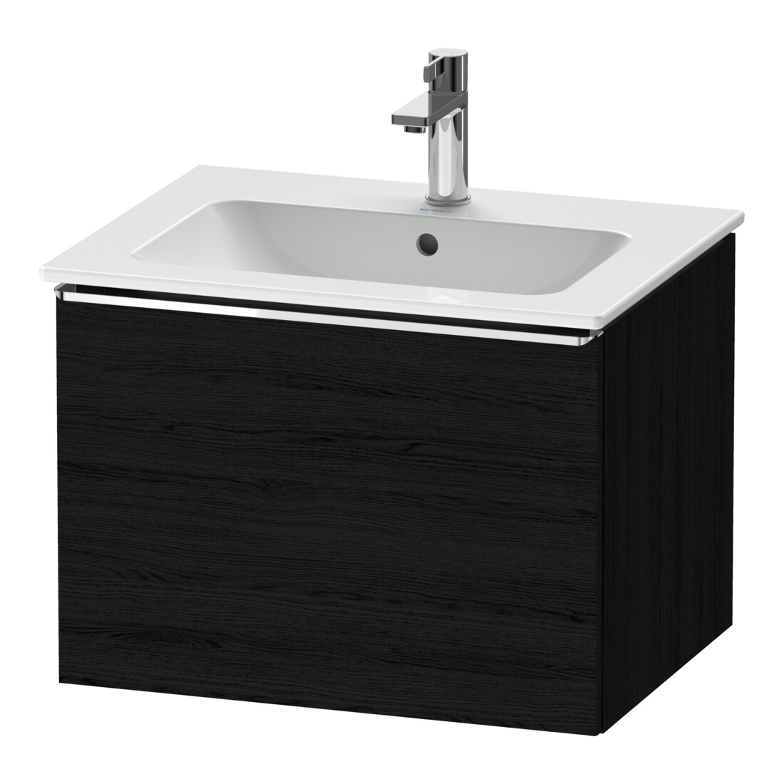 Duravit Meuble sous-lavabo D-Neo 61x46,2 cm, chrome/chêne noir, 1 tiroir, suspendu