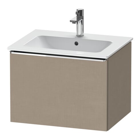Duravit Meuble sous lavabo D-Neo 61x46,2 cm, chrome/lin, 1 tiroir, suspendu