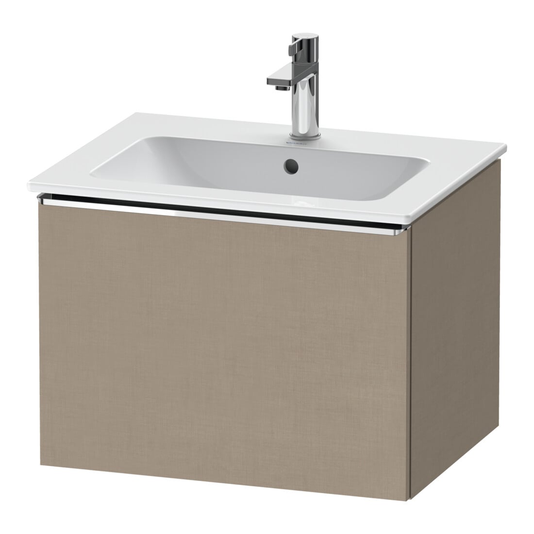 Duravit Meuble sous lavabo D-Neo 61x46,2 cm, chrome/lin, 1 tiroir, suspendu