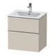 Duravit Meuble sous lavabo D-Neo 61x46,2 cm, chrome/taupe, 1 porte, 1 tiroir-1
