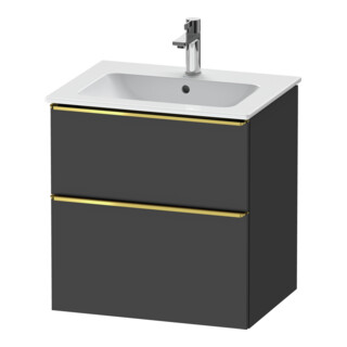 Duravit Meuble sous-lavabo D-Neo 61x46,2 cm, gris mat, 1 porte, 1 tiroir
