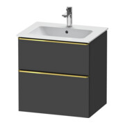 Duravit Meuble sous-lavabo D-Neo 61x46,2 cm, gris mat, 1 porte, 1 tiroir