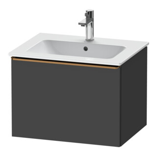 Duravit Meuble sous-lavabo D-Neo 61x46,2 cm, gris mat, 1 tiroir, suspendu