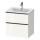 Duravit Meuble sous-lavabo D-Neo 61x46,2 cm, noir/blanc brillant, 1 tiroir, 1 coulissant-1