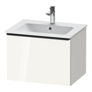Duravit Meuble sous-lavabo D-Neo 61x46,2 cm, noir/blanc brillant, 1 tiroir, suspendu