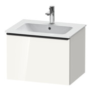 Duravit Meuble sous-lavabo D-Neo 61x46,2 cm, noir/blanc brillant, 1 tiroir, suspendu