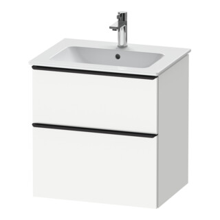 Duravit Meuble sous lavabo D-Neo 61x46,2 cm, noir/blanc mat, 1 tiroir, 1 coulissant
