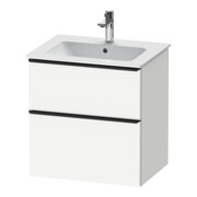Duravit Meuble sous lavabo D-Neo 61x46,2 cm, noir/blanc mat, 1 tiroir, 1 coulissant