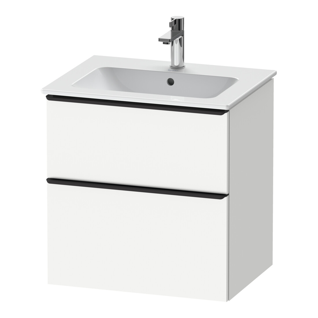 Duravit Meuble sous lavabo D-Neo 61x46,2 cm, noir/blanc mat, 1 tiroir, 1 coulissant